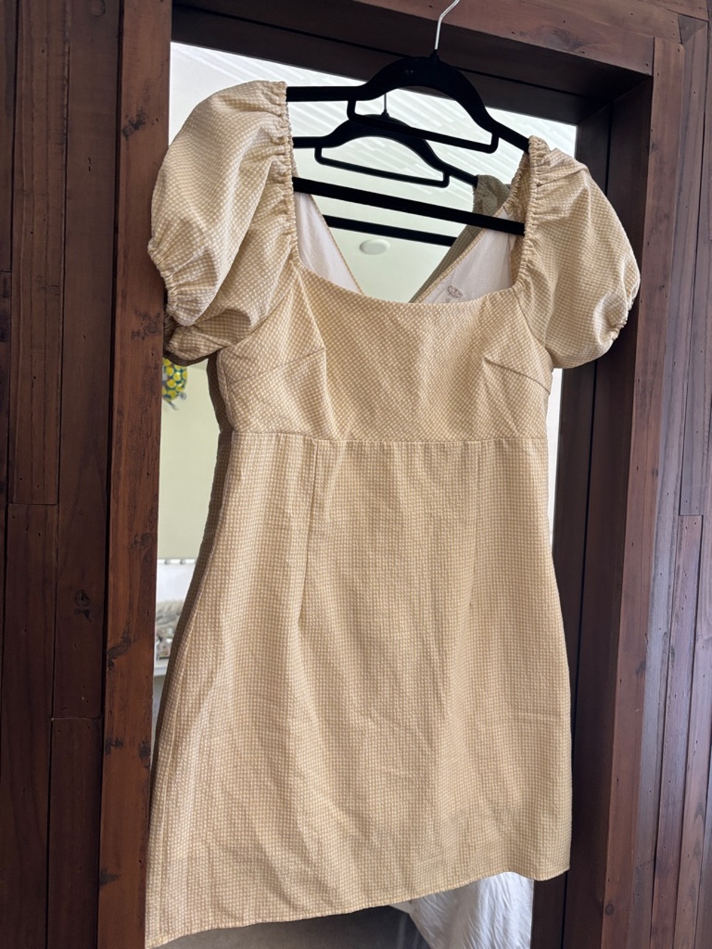 Altar'd State Cream Puff-Sleeve Mini Dress